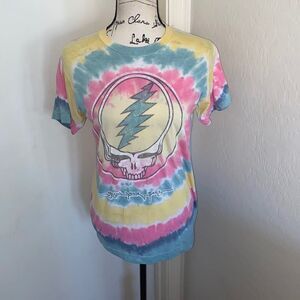 Liquid Blue Tie Dye Distressed Grateful Dead Shirt